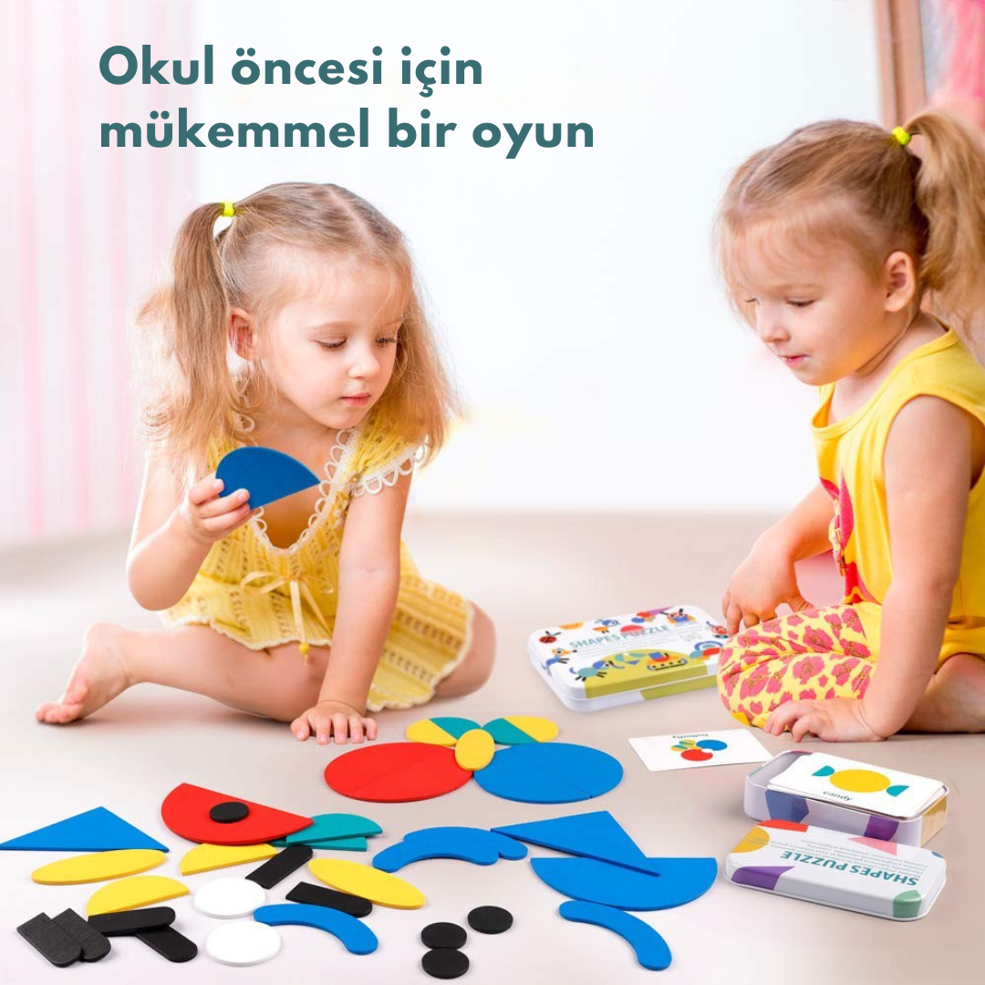 🧩 SmartShapes™ – Eğitici Ahşap Puzzle Seti (Zekâ ve Beceri Geliştirici Oyuncak)